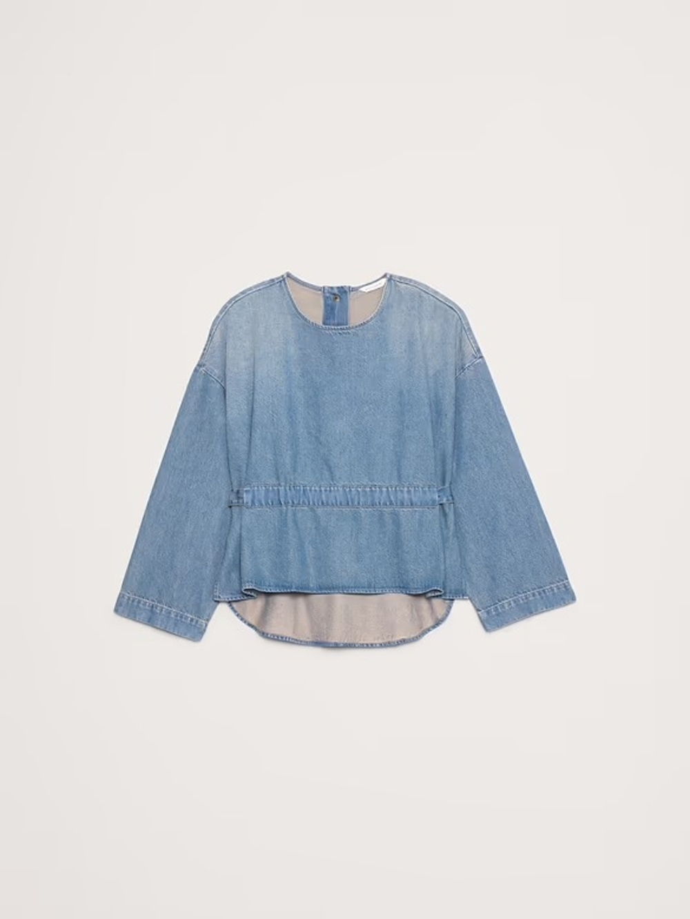 Banana Republic Blue Denim Tie-Waist Top Size Xl - Picture 4 of 16